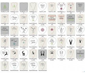 Stickserie ITH - Herzen Weihnachten